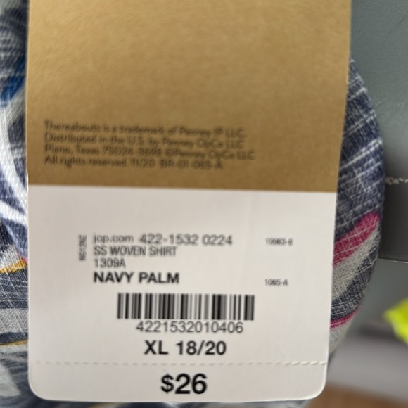 There Abouts Youth Palm shirt- button down- NWT - Picture 3 of 3